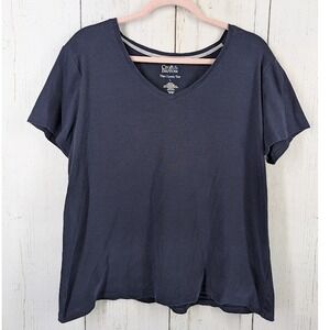Croft Barrow Size Large The Classic‎ Tee Dark Blue Casual Short Sleeve Top